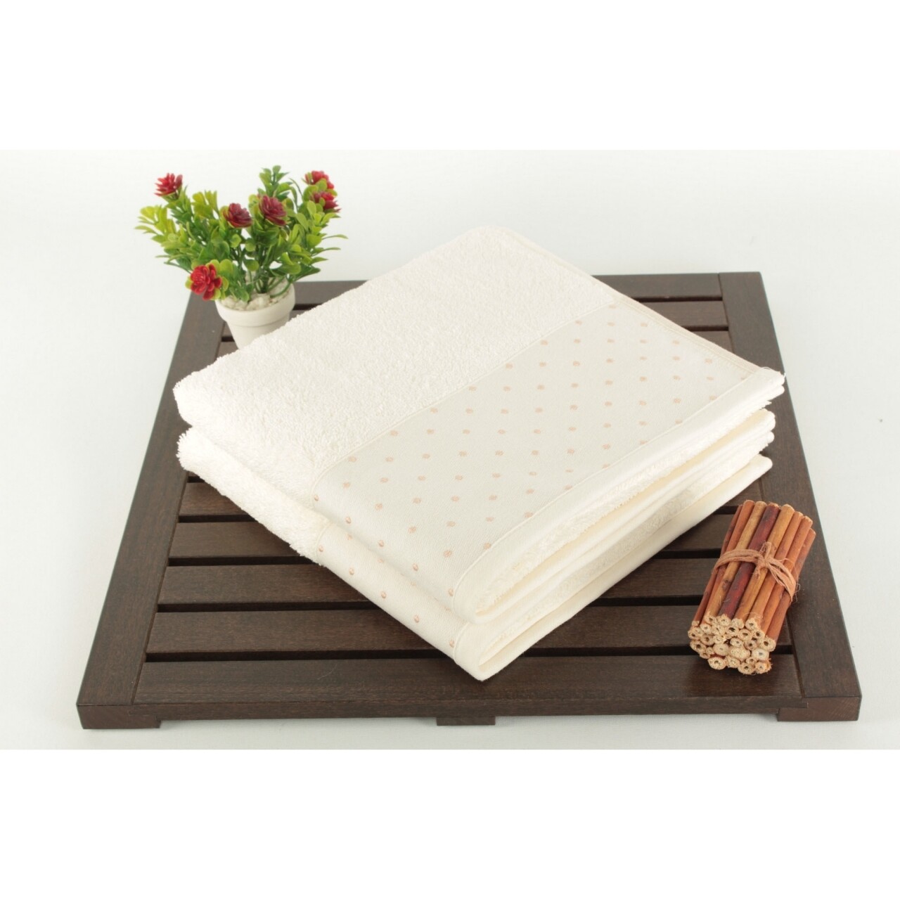 Set 2 prosoape Pitircik, 50x90 cm, ecru - imagine 3